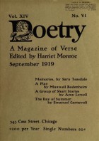 September 1919 Poetry Magazine cover