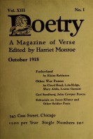 October 1918 Poetry Magazine cover
