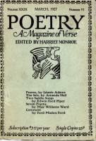 March 1927 Poetry Magazine cover
