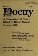 October 1919 Poetry Magazine cover