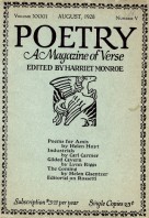 August 1928 Poetry Magazine cover