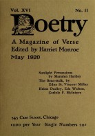 May 1920 Poetry Magazine cover