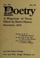 December 1919 Poetry Magazine cover