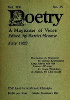 July 1922 Poetry Magazine cover