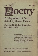 October 1922 Poetry Magazine cover