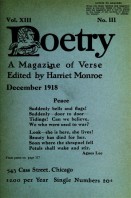 December 1918 Poetry Magazine cover