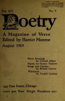 August 1919 Poetry Magazine cover