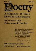 November 1921 Poetry Magazine cover
