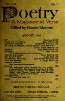 August 1916 Poetry Magazine cover