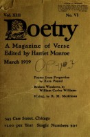 March 1919 Poetry Magazine cover