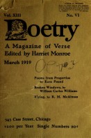 March 1919 Poetry Magazine cover