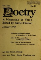 January 1919 Poetry Magazine cover