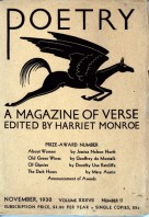 November 1930 Poetry Magazine cover