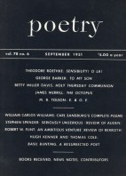 September 1951 Poetry Magazine cover