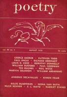 August 1956 Poetry Magazine cover
