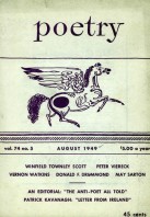 August 1949 Poetry Magazine cover
