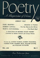 August 1947 Poetry Magazine cover