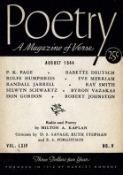 August 1944 Poetry Magazine cover