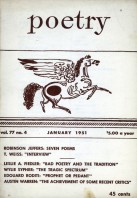 January 1951 Poetry Magazine cover
