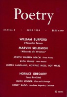June 1954 Poetry Magazine cover