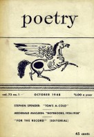 October 1948 Poetry Magazine cover