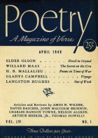 April 1940 Poetry Magazine cover