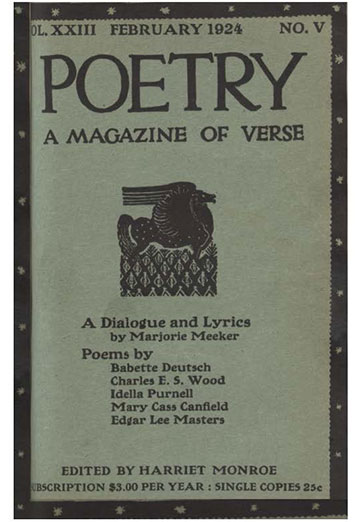 February 1924 Poetry Magazine cover