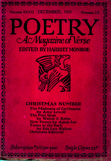 December 1925 Poetry Magazine cover