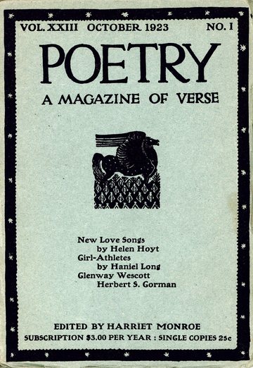 October 1923 Poetry Magazine cover