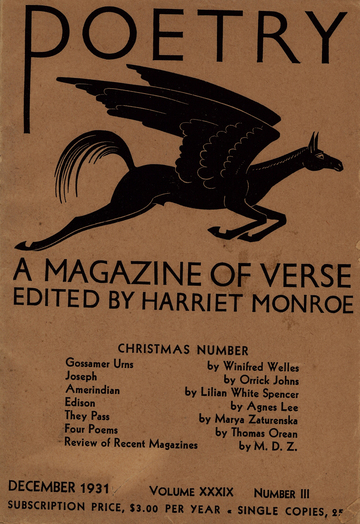 December 1931 Poetry Magazine cover