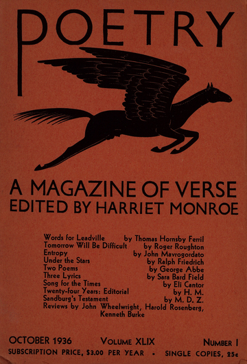 October 1936 Poetry Magazine cover