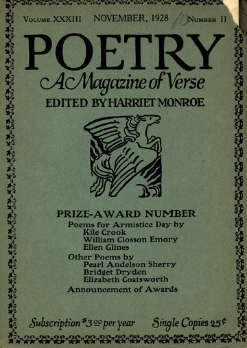 November 1928 Poetry Magazine cover