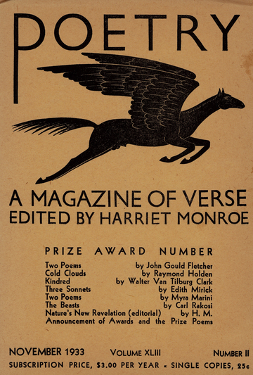 November 1933 Poetry Magazine cover