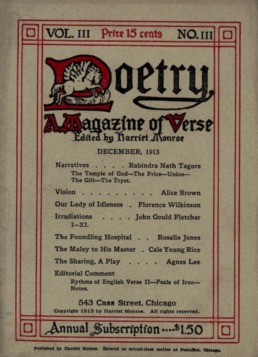 December 1913 Poetry Magazine Poetry Foundation