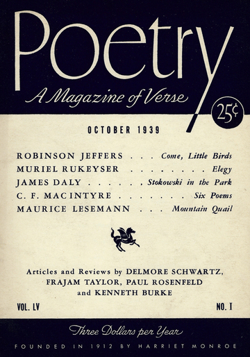October 1939 Poetry Magazine cover