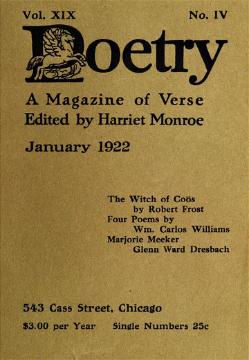 January 1922 Poetry Magazine cover