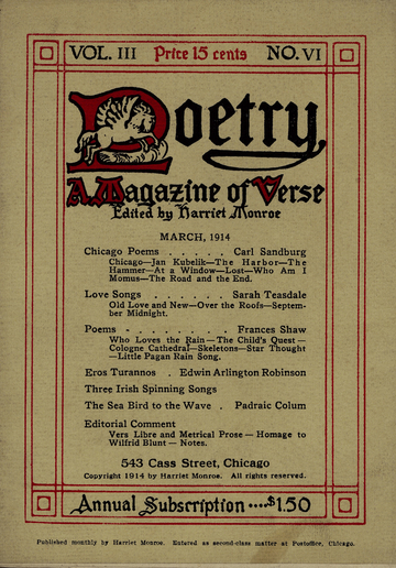 March 1914 Poetry Magazine cover