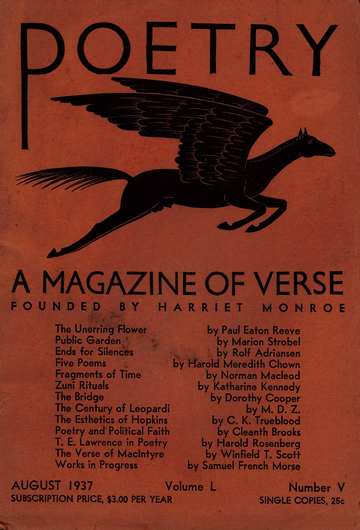 August 1937 Poetry Magazine cover