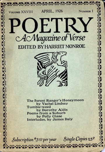April 1926 Poetry Magazine cover