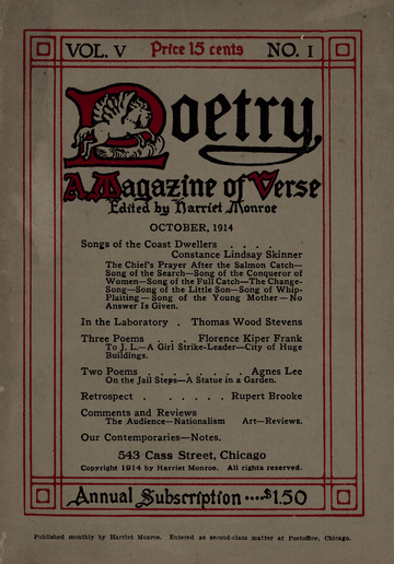 October 1914 Poetry Magazine cover