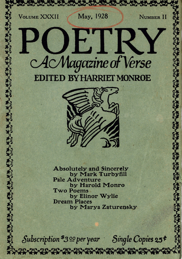 May 1928 Poetry Magazine cover