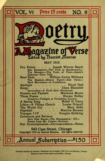 May 1915 Poetry Magazine cover
