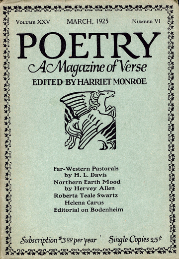 March 1925 Poetry Magazine cover