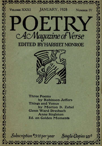 January 1928 Poetry Magazine cover