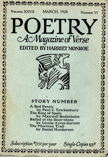 March 1926 Poetry Magazine cover
