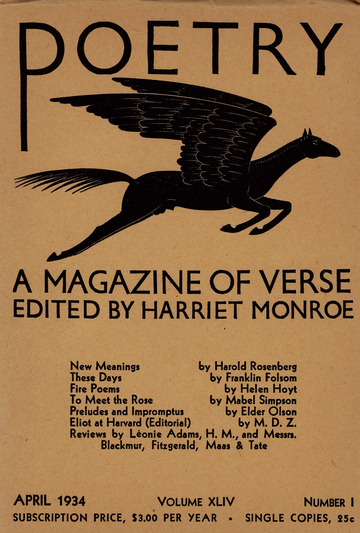 April 1934 Poetry Magazine cover