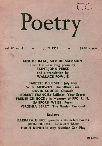 July 1955 Poetry Magazine cover