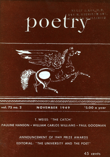 November 1949 Poetry Magazine cover