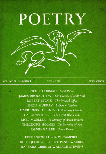 April 1958 Poetry Magazine cover
