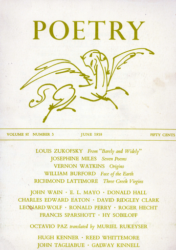 June 1958 Poetry Magazine cover